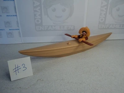 PLAYMOBIL vintage exploration polaire esquimau kayak rame set 3466 de 1985 #3 - Photo 1/4