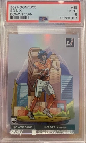 2024 Donruss Bo Nix RC Downtown #19 PSA 9