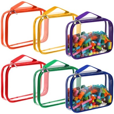 6 Packs Storage Bags, PVC Clear Games Storage with Zipper, Waterproof Contain...