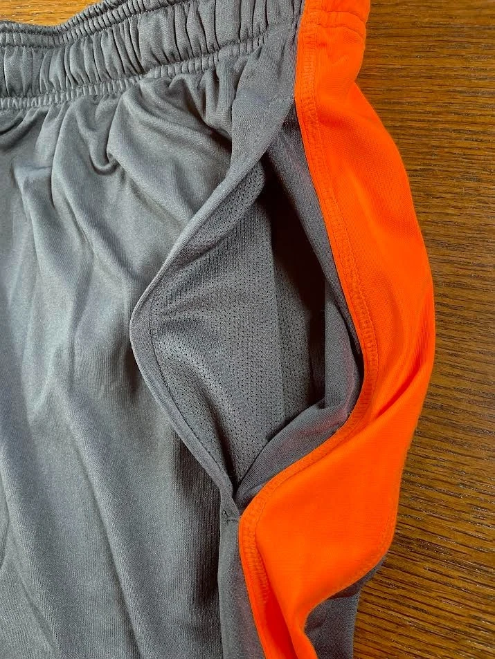 Pantalones cortos deportivos Nike Dri-FIT XL grises y naranjas de baloncesto tenis para hombre Foto 3 de 4