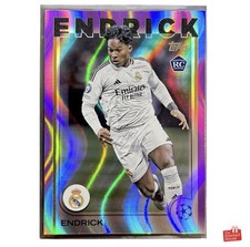 Topps 2024/25 Flagship UCC Real Madrid Endrick Flowfractor Rookie RC Card - #100. rookie card picture
