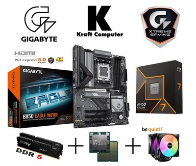 PC AufrüstKit Ryzen 7 7700X (8x5,4GHz) + Gigabyte B850 EAGLE WiFi  + 32GB DDR5