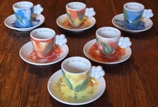 THUN Keramik, Coffe al volo Espressotassen & Untertassen (6er-Set) EDITION 2003