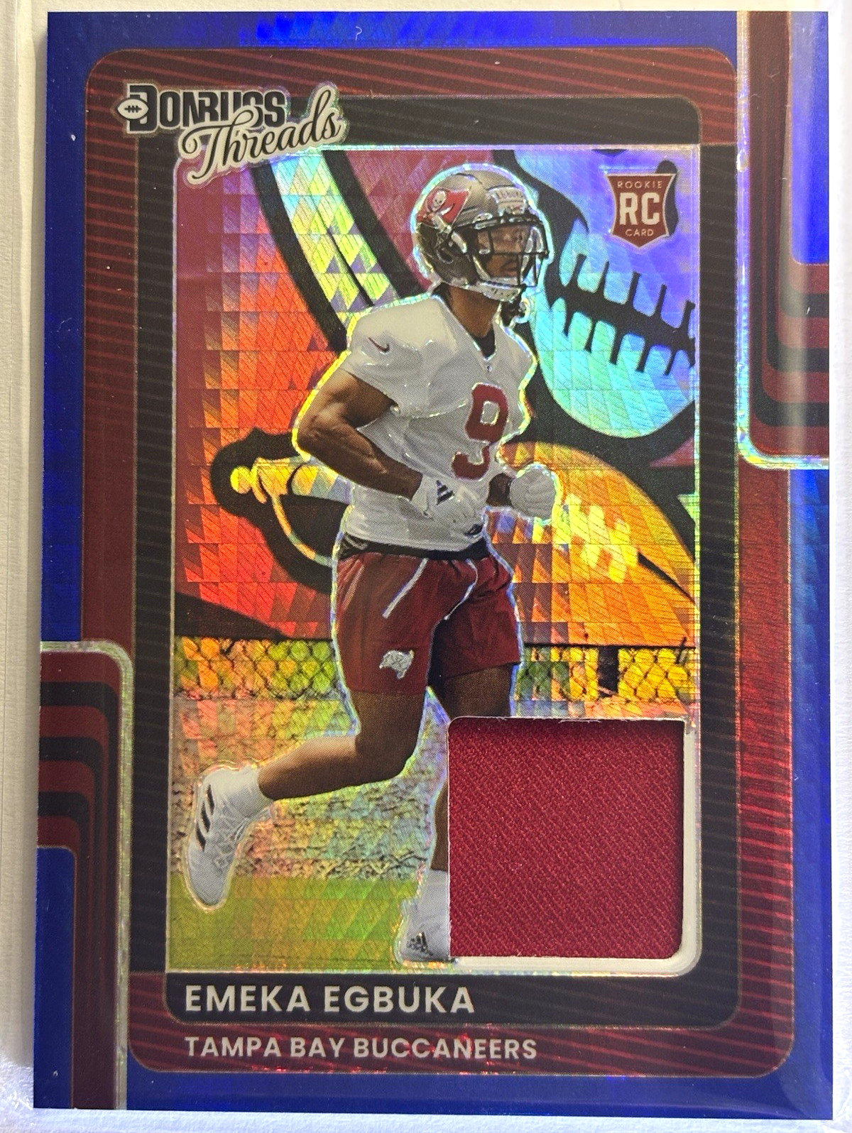 Emeka Egbuka Panini Donruss Optic Donruss Threads #EGA Blue Hyper