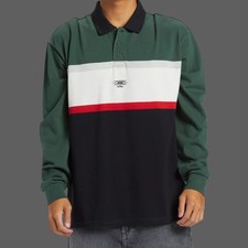 Quiksilver Men  s Mercury Rugby Polo Forest Color Large Surf Skate AQYKT03125