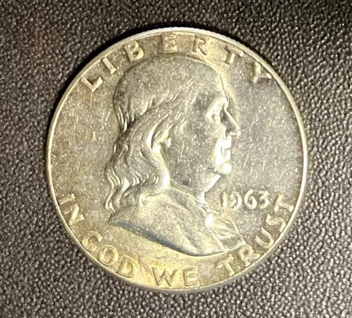 1963 D Franklin Half Dollar AU 90% Silver
