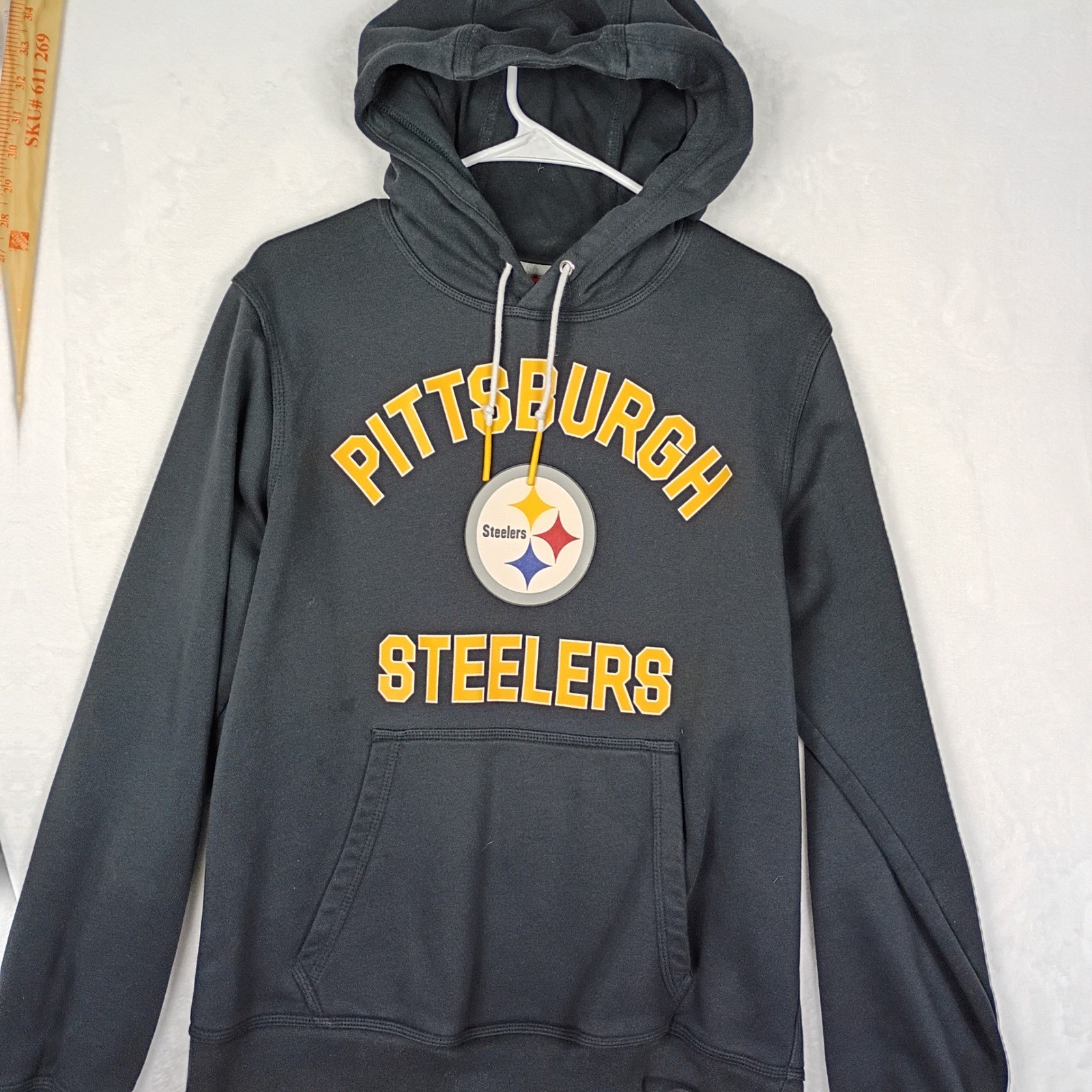 Nike NFL Pittsburgh Steelers Hoodie Mens Medium Gray Pullover Sweatshirt Logo image 4