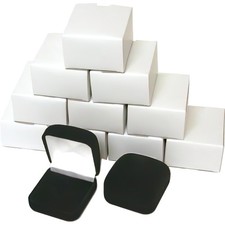12 boîtes cadeaux bagues carrées floquées noires présentoir à bijoux