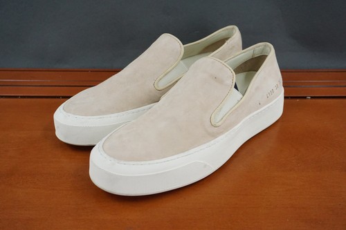 Common Projects Slip On Shoes Womens 38 / 8 Beige Suede Casual Minimalist Italy