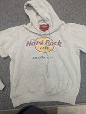 Hard Rock Cafe Atlantic City Unisex Small Hoodie Grey Cotton Blend