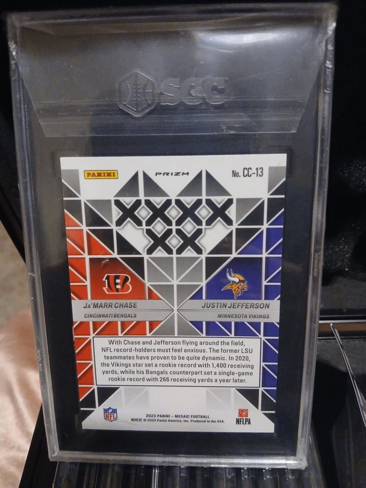 2023 Mosaic Cc-13 Chase/jefferson Carbon Copy Silver No Huddle Prizm Sgc 10 - Image 2 of 2