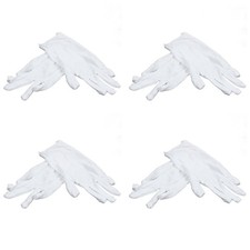 8X White Baumwollhandschuhe Antistatische Handschuhe Schutzhandschuhe f&uuml;r H4597