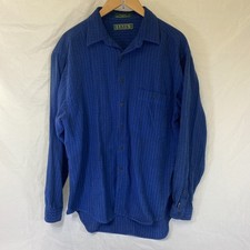 Vintage Levi's Sutter Creek Blue Abstract Stripe Long Sleeve Button Up Shirt L