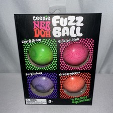 NeeDoh Teenie Fuzz Ball 4 Pack Squishy Nee Doh Mini Squish Balls Four Pack NEW