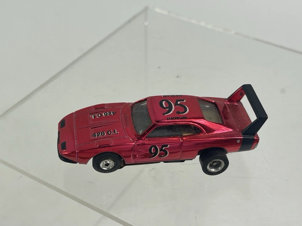Johnny Lightning Polar Lights Thunderjet Dodge Daytona Jasoncash 95 Chrome red - Image 2 of 4