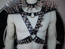 LEATHER GIANT SPIKED HARNESS ARMOR.SPEED METAL (MDLH0089).....SAXON