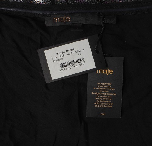 Maje Women's Blouse Size 1 / S Reversible sequins Off The Shoulder H17LOINITA - Picture 5 of 8