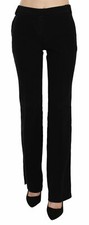 JUST CAVALLI Pants Black Mid Waist Straight Formal Trouser IT38/US4/XS RRP 500