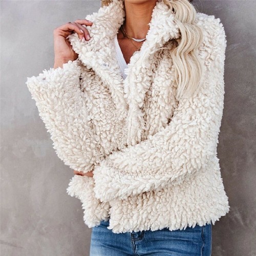 Damen Teddybär flauschiger Mantel Winter dick warm Fell Fleece Jacke Oberbekleidung Tops - Bild 2 von 18
