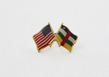 Central African Republic / USA Flag Lapel Pin - Made in the USA