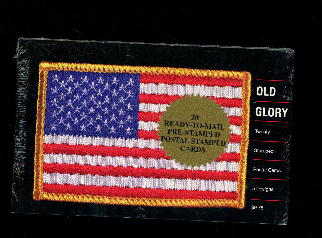 切手20 Sealed Complete 20 Old Glory Flags Stamped Post Cards 5 Designs