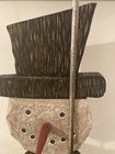 Rustic Farmhouse Cottagecore Wooden Christmas Snowman Head W Stand India Large￼ — photo 6