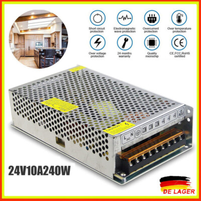 AC 110-220V to DC 24V 10A 240W Voltage Transformer Switch Power Converter Supply