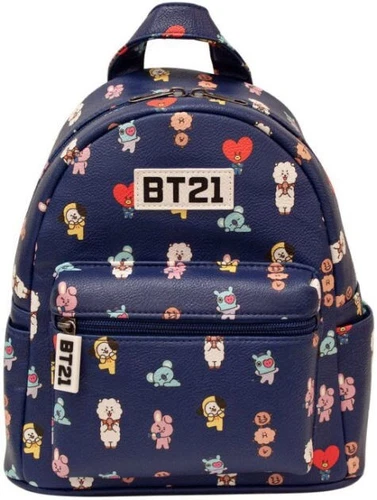 Mini Mochila BT21 Personajes Amigos K-Pop Azul BTS