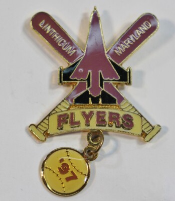 Linthicum Baltimore Maryland Flyers Softball 90s 1997 Pin Lapel Pinback