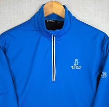 ABACUS x OLD HEAD IRELAND Mens Performance 1/4 Zip Pullover Size Small Golf Blue