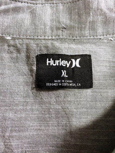 Hurley Mens Shirt Size XL Gray Button Up Pocket Short Sleeve 100% Cotton - Picture 5 of 9