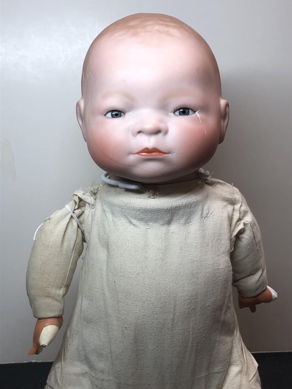 Antique German Bye Lo Baby Bisque Head Original Cloth Body 11