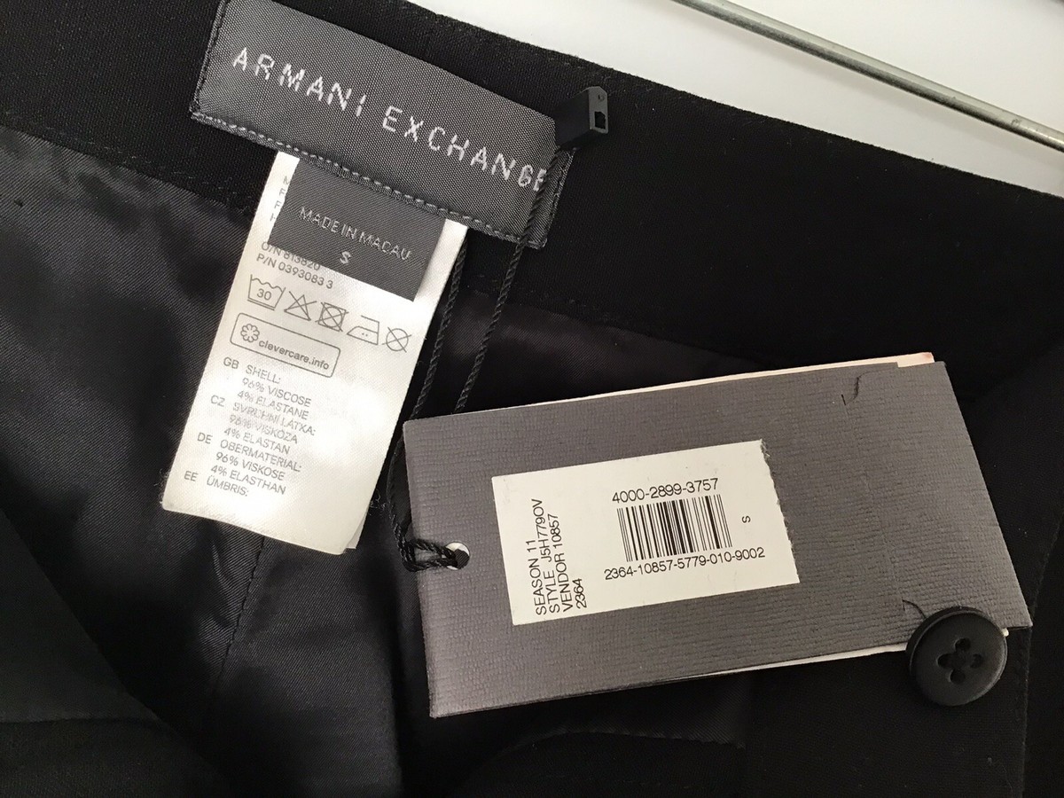 Armani Exchange Wide Leg Pants Black-Cuffed-Fully Lined-2 Armani Exchange Wide Leg Pants Black-Cuffed-Fully Lined-2