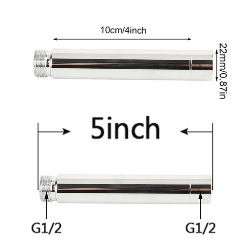 Duschkopf Verlängerung 10 Cm Duschverlängerungsrohr Edelstahl Runddusche - Bild 6 von 12
