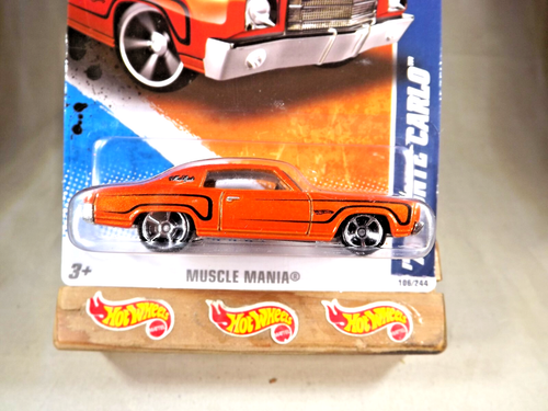 2011 Hot Wheels #106 Muscle Mania 6/10 '70 MONTE CARLO Orange w/Chrome MC5 Spoke - Picture 2 of 5