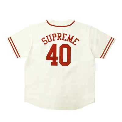 トップス M Supreme 40 Acres Twill Baseball Jersey Supreme 40 Acres Twill Baseball Jersey White Men's - SS25 - US