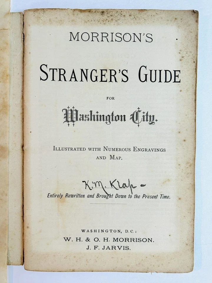 MAPAS Morrison’s Stranger’s Guide for Washington [D.C.] City & Georgetown 1876 Foto 2 de 4