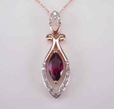 2.50Ct Lab Created Red Garnet Teardrop Pendant Necklaces 14K Rose Gold Plated