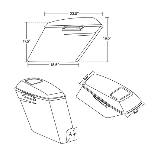 5" Stretched Saddlebags 6" x 9"Speaker Cutout For Harley Street Road Glide 93-13 - Picture 6 of 16