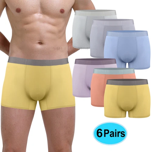 6X Calzoncillos boxer para hombre, absorbentes de humedad y transpirables, paquetes múltiples de colores surtidos - Imagen 1 de 17