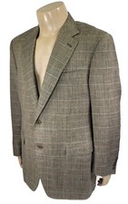 Canali Italy Brown Check Wool Blend Blazer, Sports Coat, Tailored Sz 52 EUR, EUC