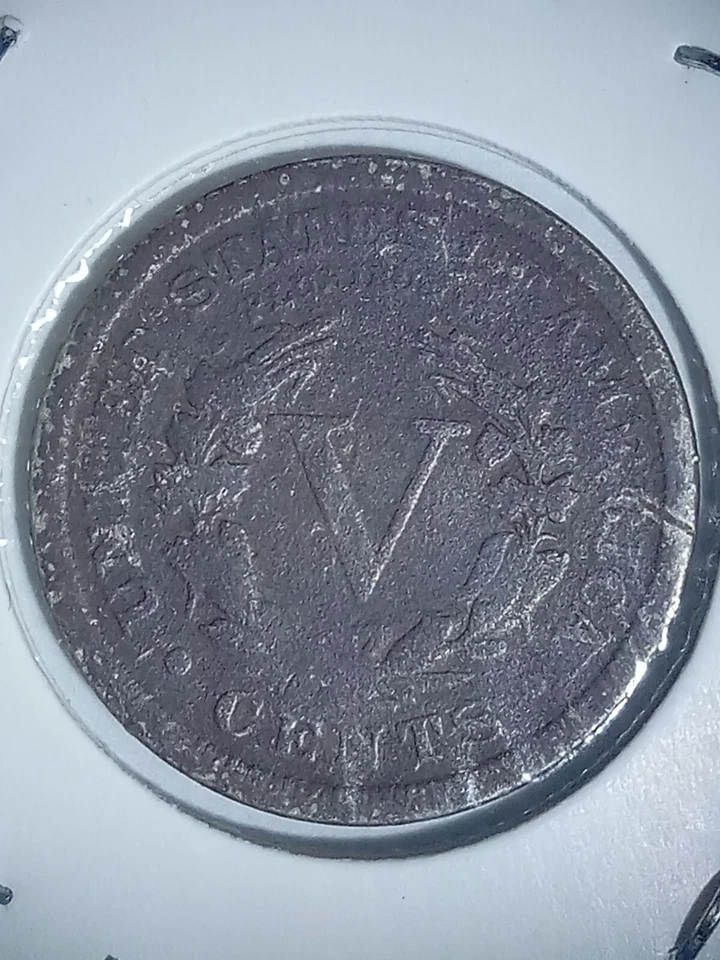 1912 Doubled Die Obverse V Nickel!! Date!! Toned - Image 4 of 4