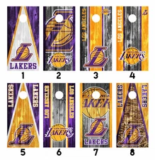 Los Angeles Lakers Cornhole Wrap Skin Decal Vinyl Sticker MANY DESIGNS SK103