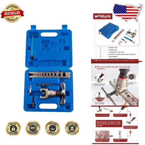 Manual & Electric Eccentric Flaring Tool - 9 Dies for Copper Pipes Up to 19mm