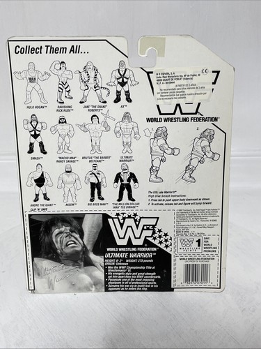 Hasbro WWF Ultimate Warrior Series 1 Ultimate Smash 1990 action figure wwe - Picture 10 of 12