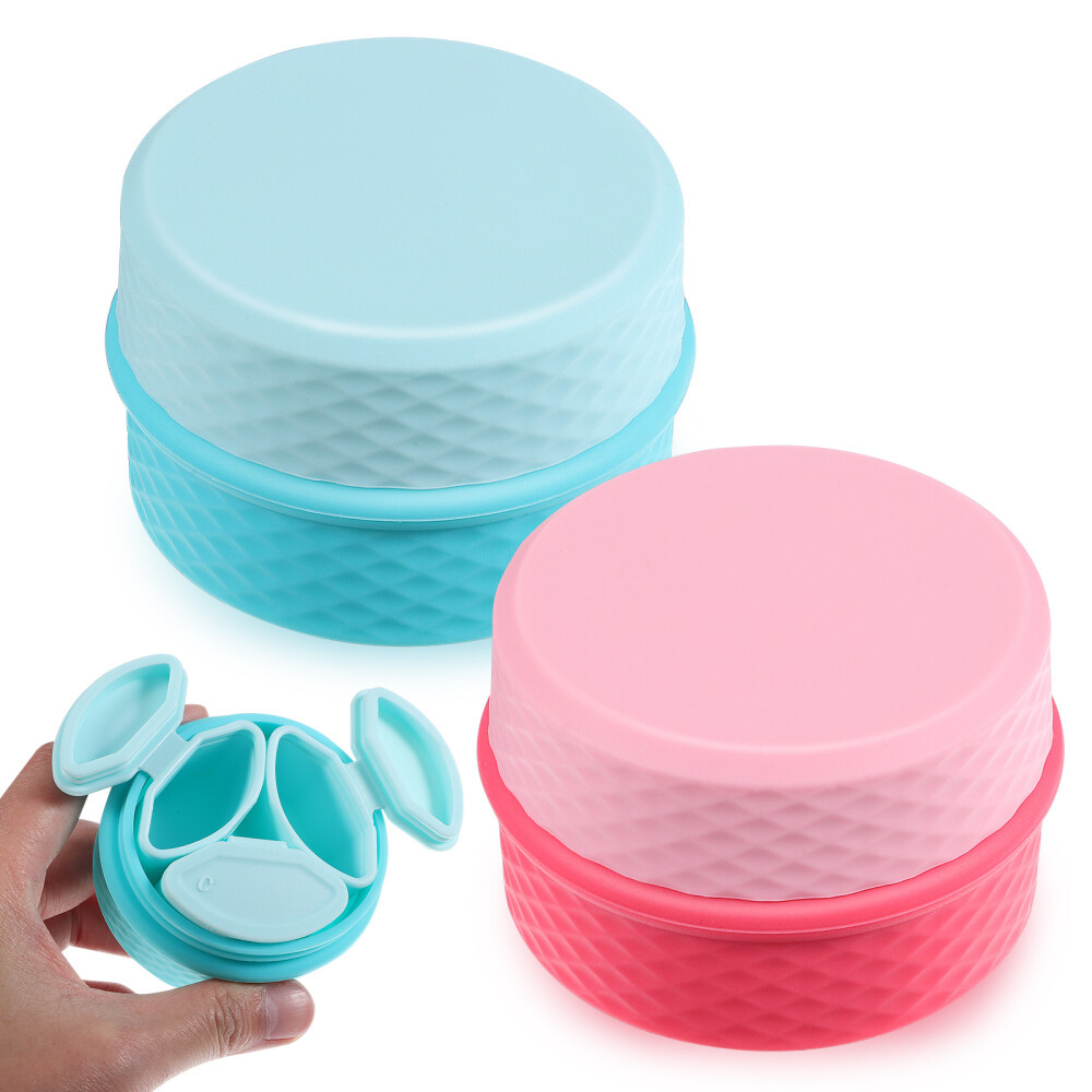 2 Pcs Silicone Cosmetic Container Makeup Case Face Lotion Travel Cream