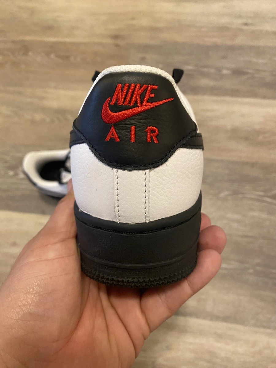 Nike air force 1 black red tag cheap