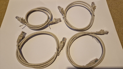 4 PACK Cat5e UTP RJ45 Ethernet Data Cable 1m PVC Beige - Picture 3 of 3