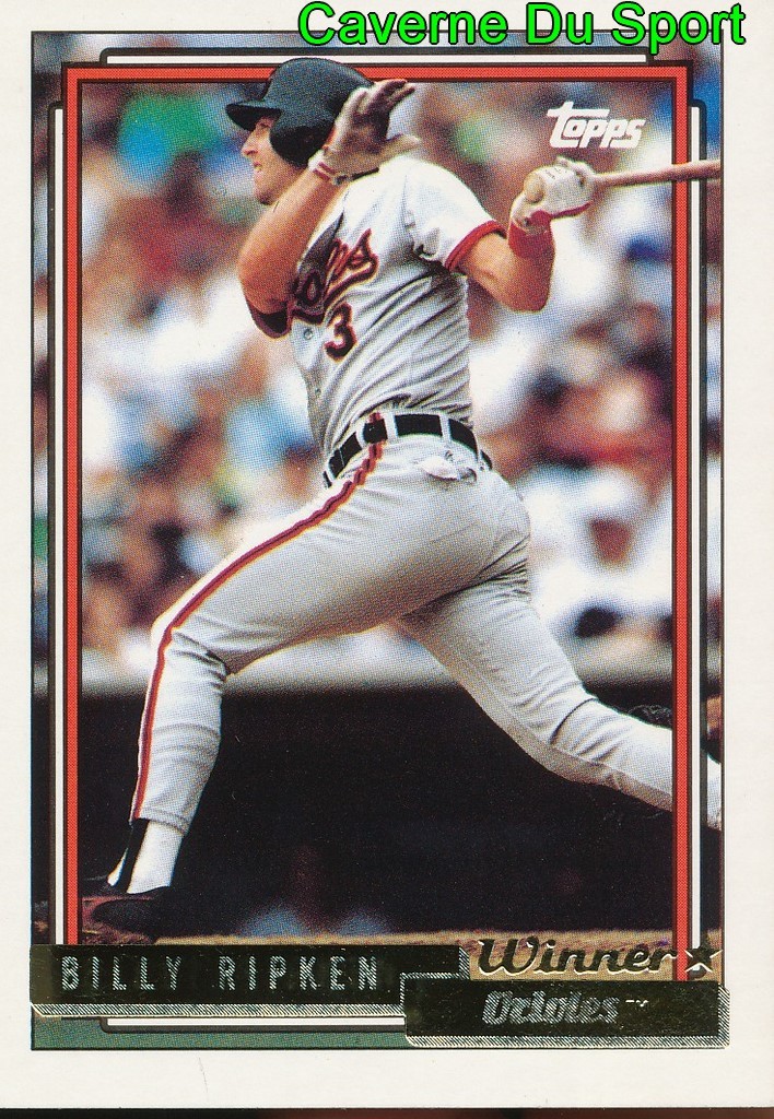 752 BILLY RIPKEN 2B ORIOLES TOPPS GOLD WINNER BASEBALL CARD 1992