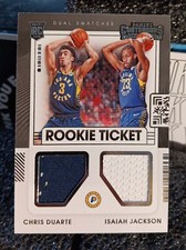 2022 Panini Contender Chis Duarte-Isaiah Jackson Dual Swatches Rookie Ticket